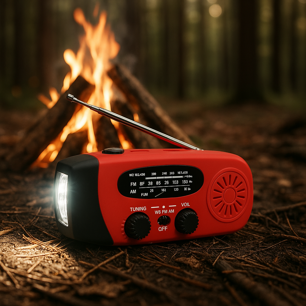 Kurbelradio mit LED & USB-Ladefunktion – Multifunktional & Tragbar