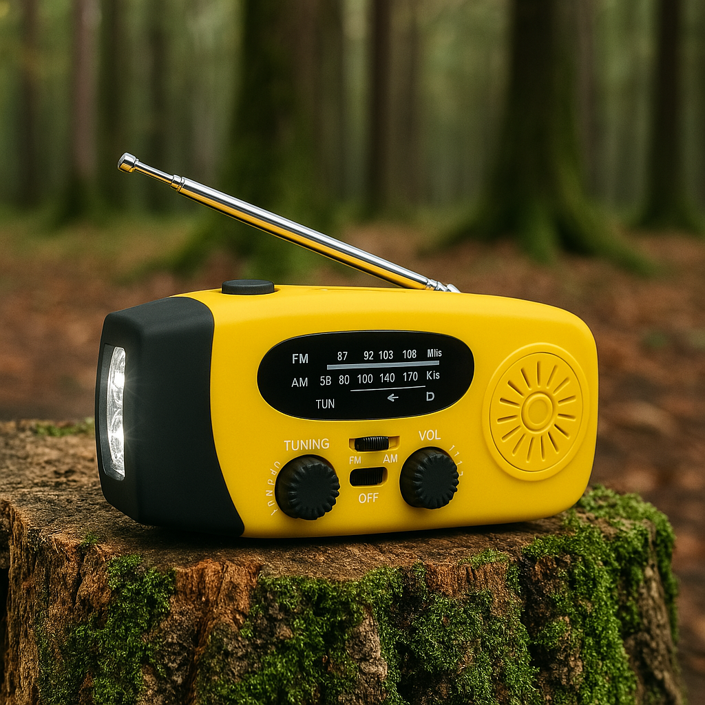 Kurbelradio mit LED & USB-Ladefunktion – Multifunktional & Tragbar
