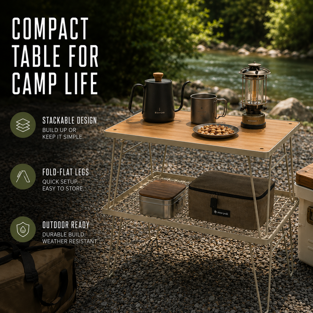 Stackly Klappbarer Stapelbarer Outdoor-Campingtisch