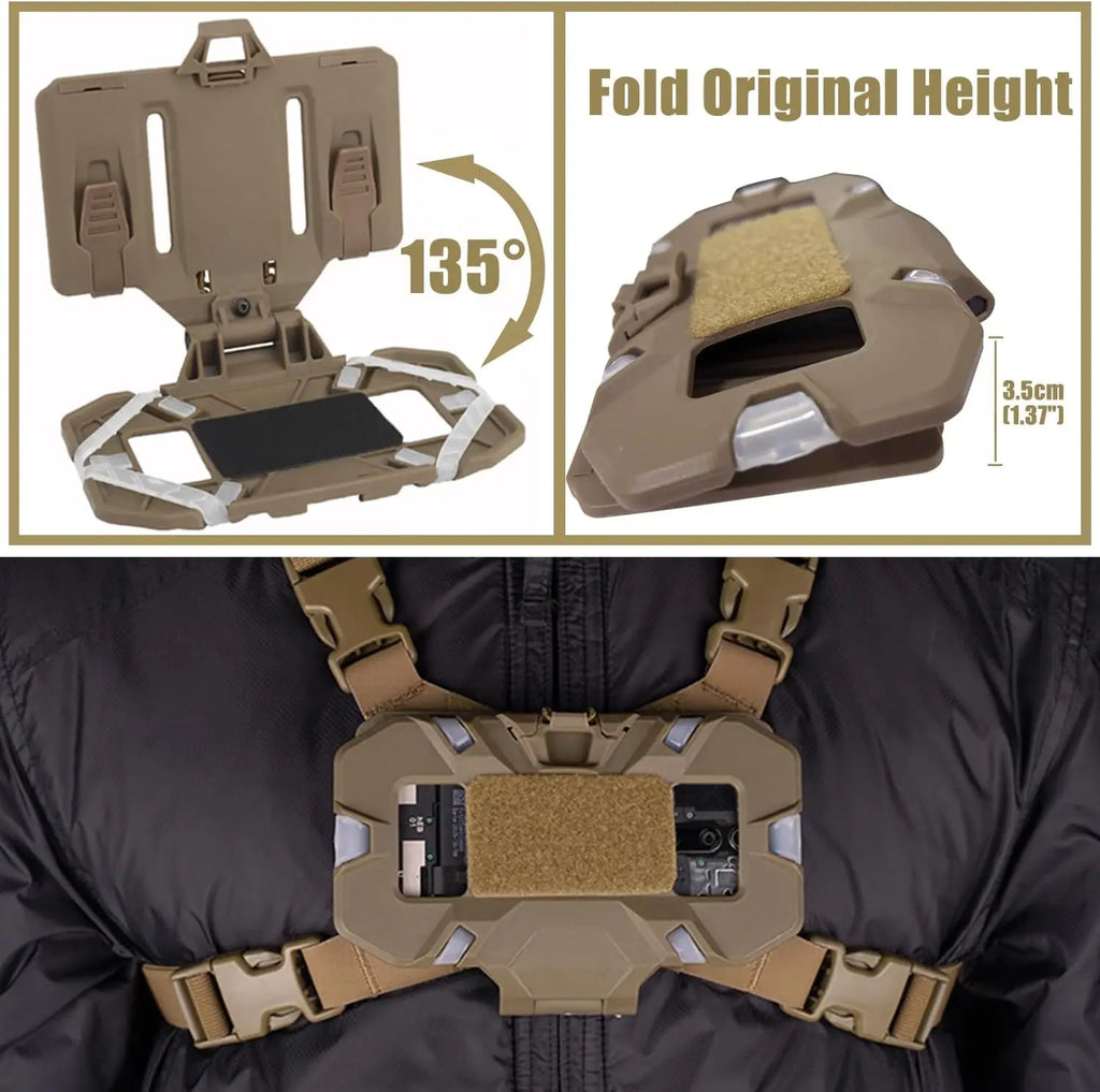Tactical MOLLE Klapp-Navigationsboard – Handyhalterung für die Brust