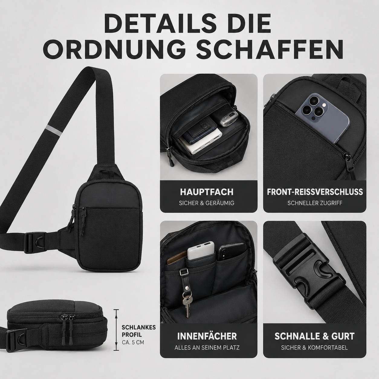 Crossbody Umhängetasche Wasserabweisend – KompaktFlex