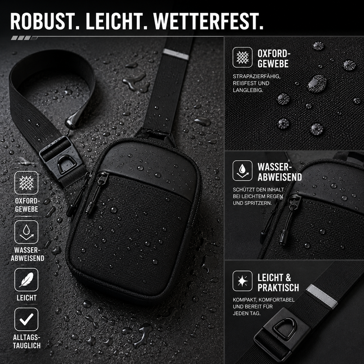 Crossbody Umhängetasche Wasserabweisend – KompaktFlex