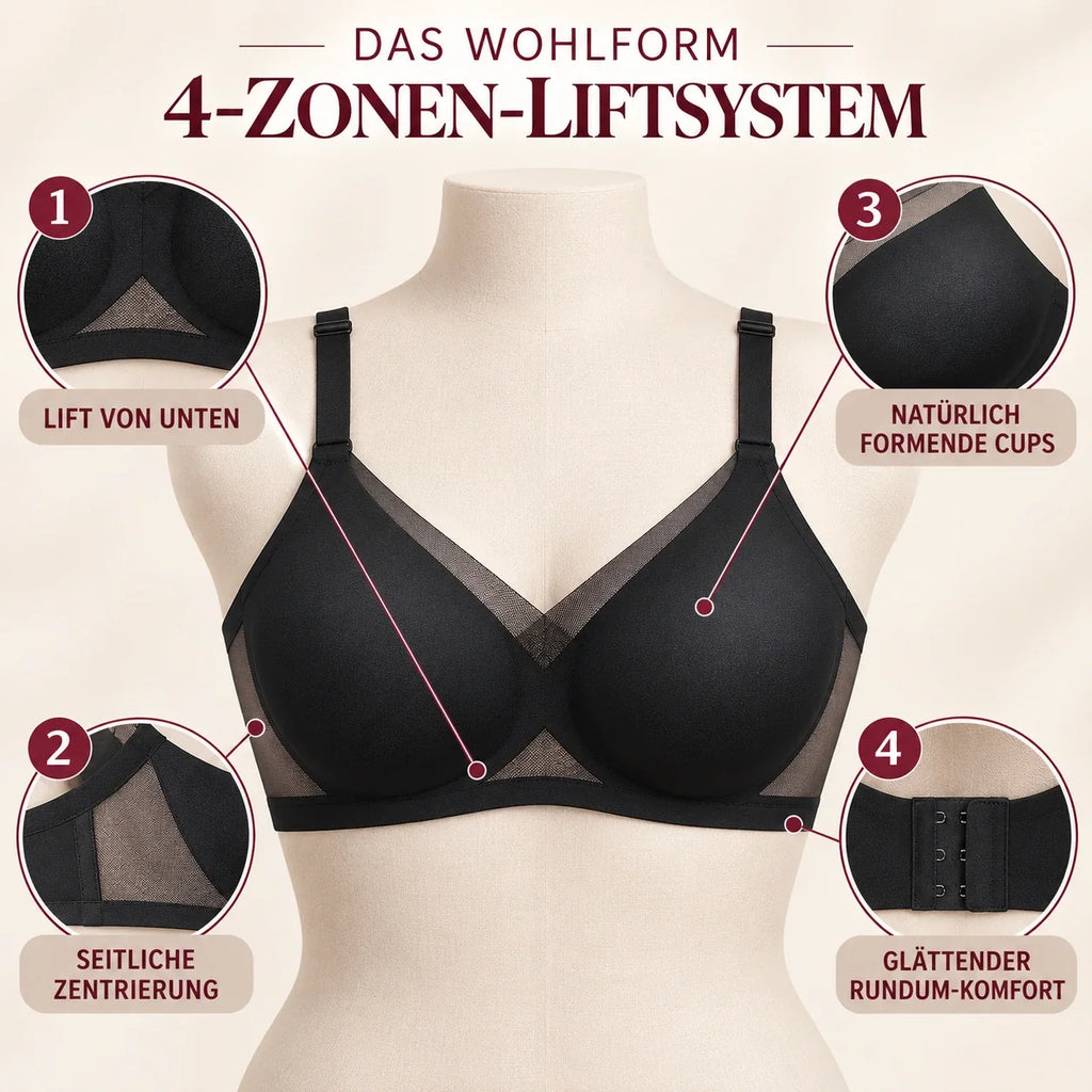 WohlForm - Der bügellose 4-Zonen-Push Up-BH für bessere Haltung