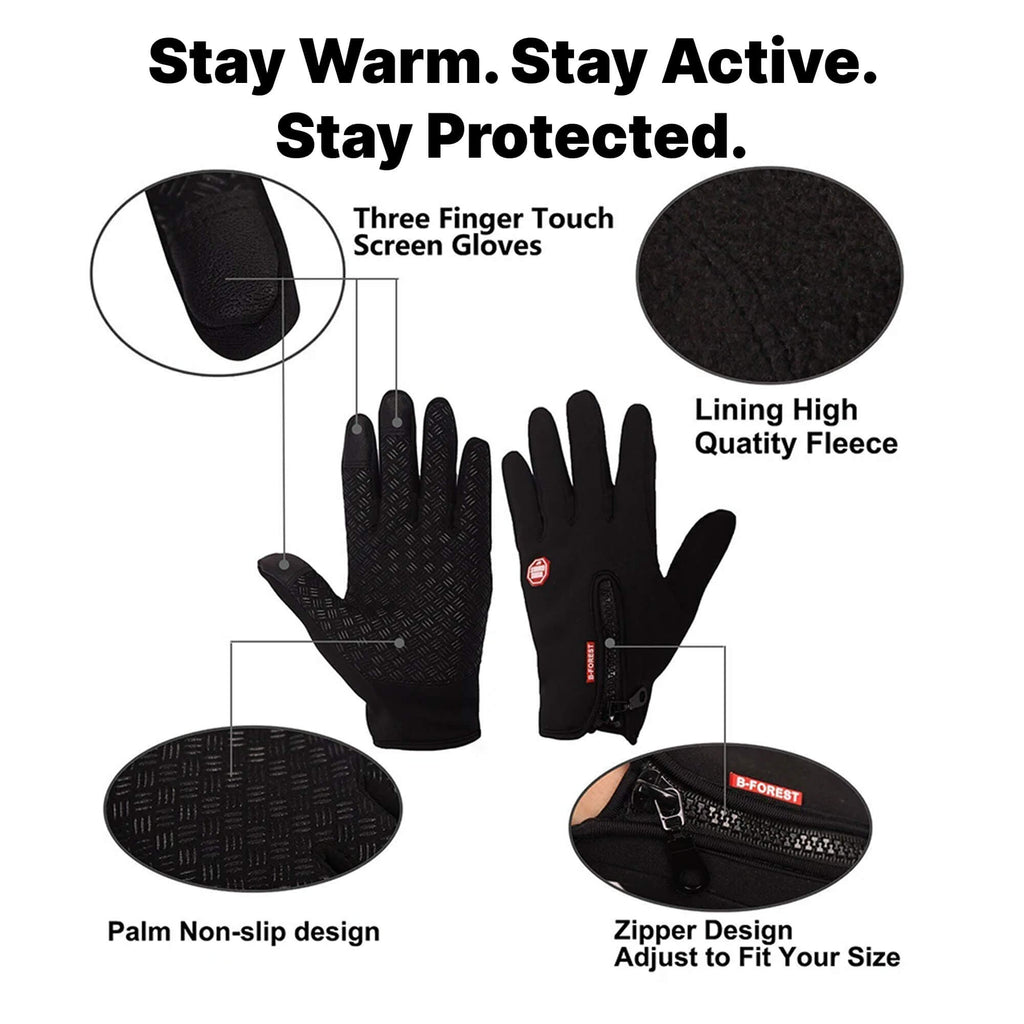 Thermohandschuhe – winddicht mit Touchscreen-Fingerspitzen