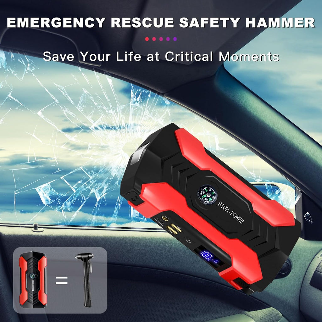 Tragbarer Auto-Starthilfe-Booster mit Powerbank & Notfalltaschenlampe