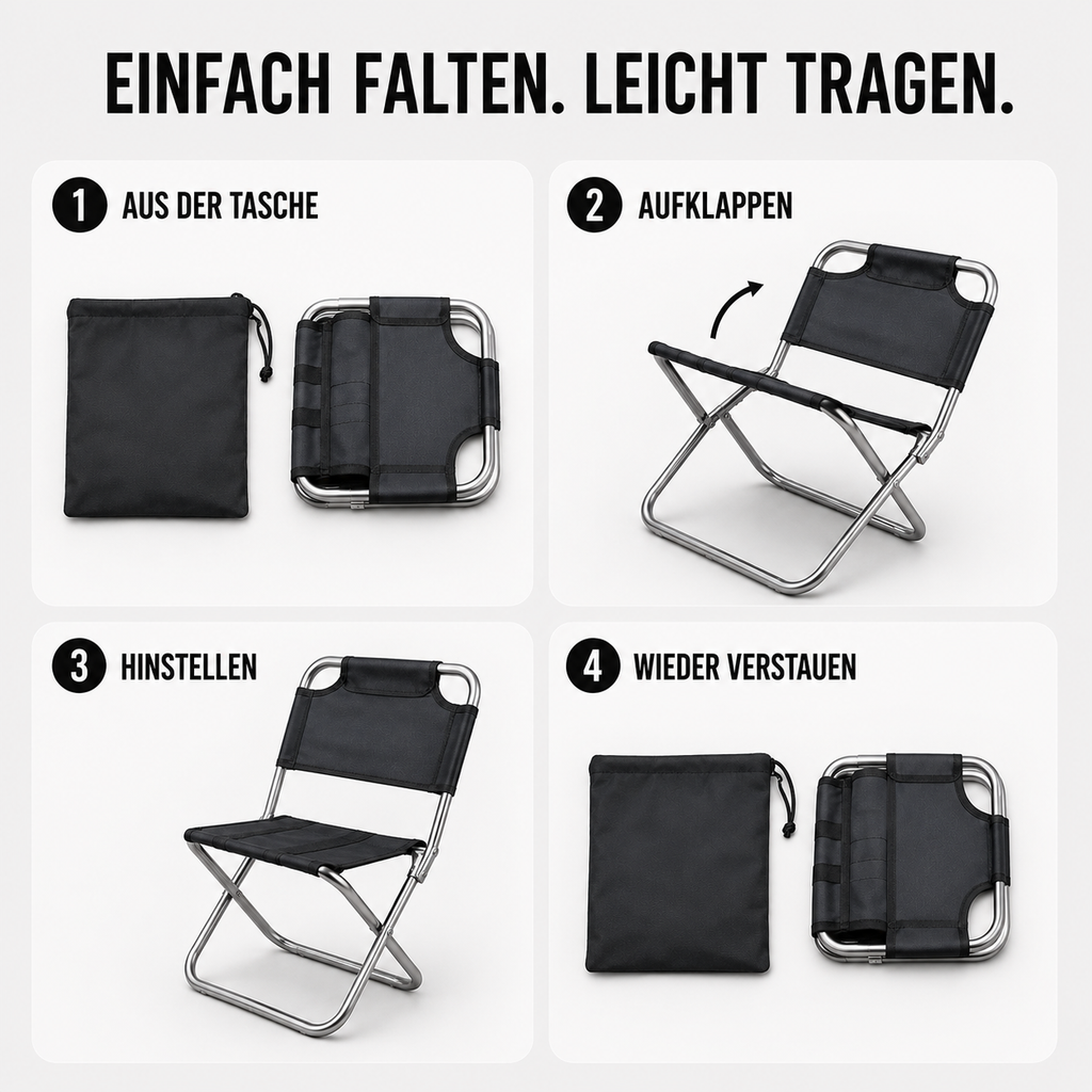 Faltbarer Campingstuhl ultraleicht – TrekLite