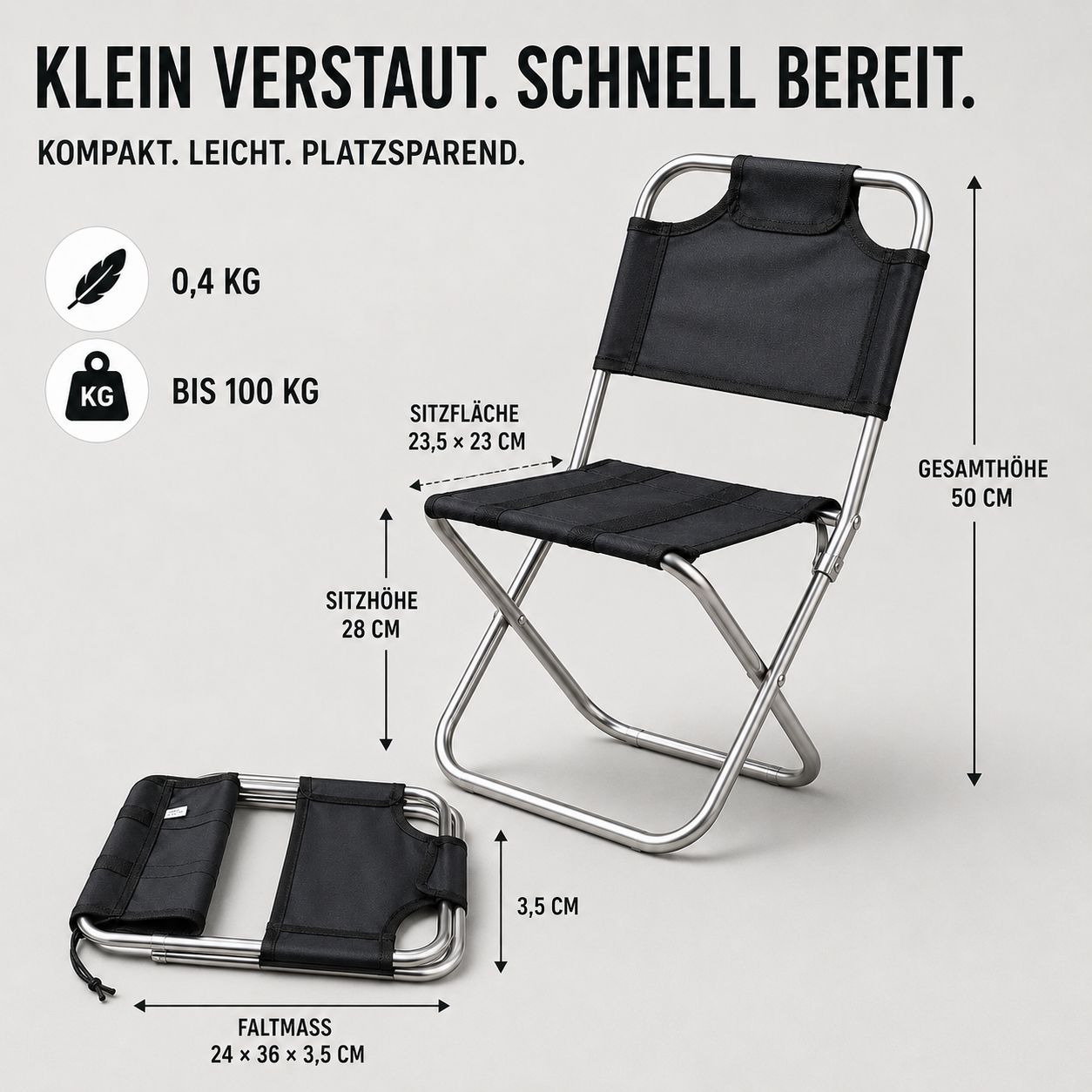 Faltbarer Campingstuhl ultraleicht – TrekLite