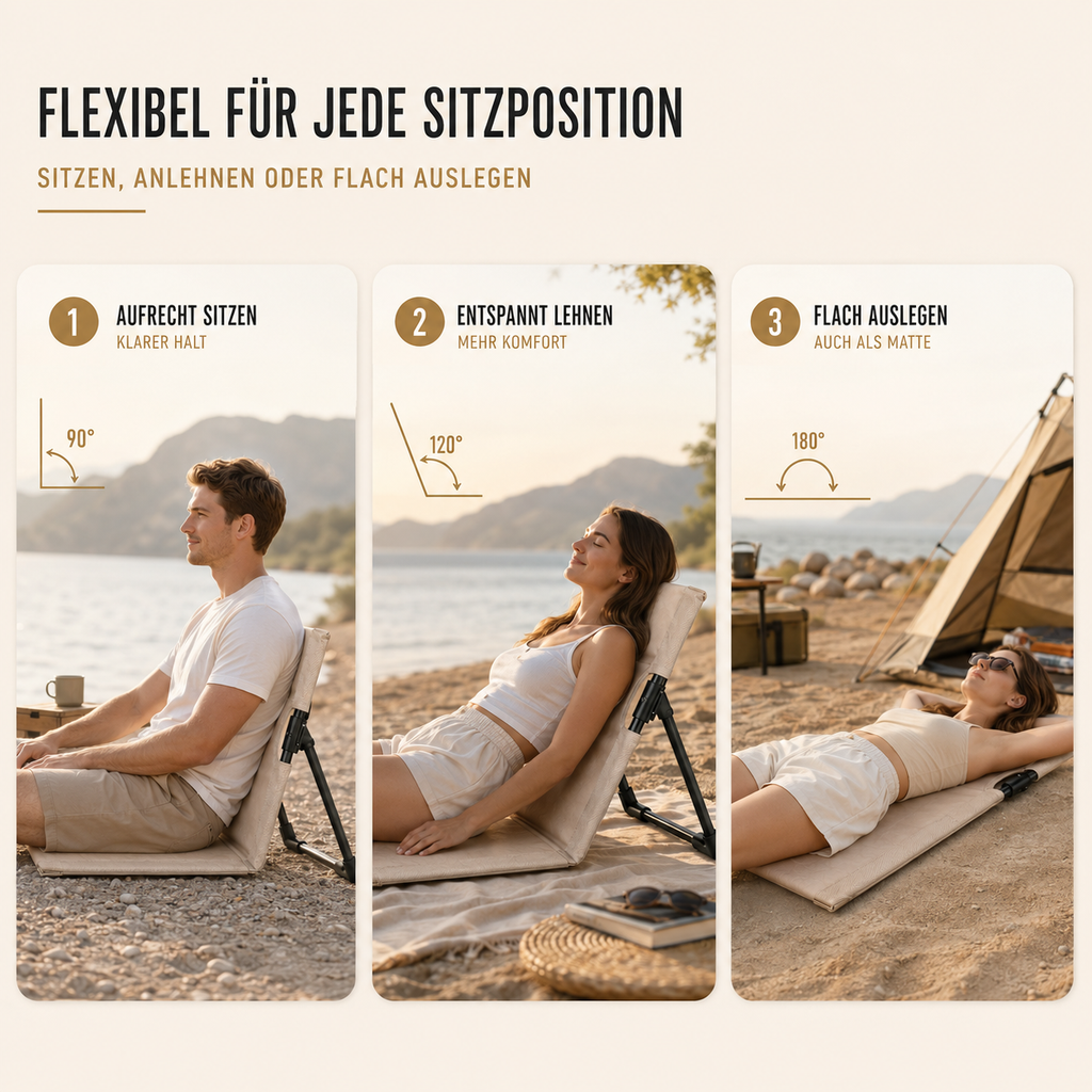 Faltbarer Outdoorstuhl ultraleicht & kompakt – LiteRest Campingstuhl
