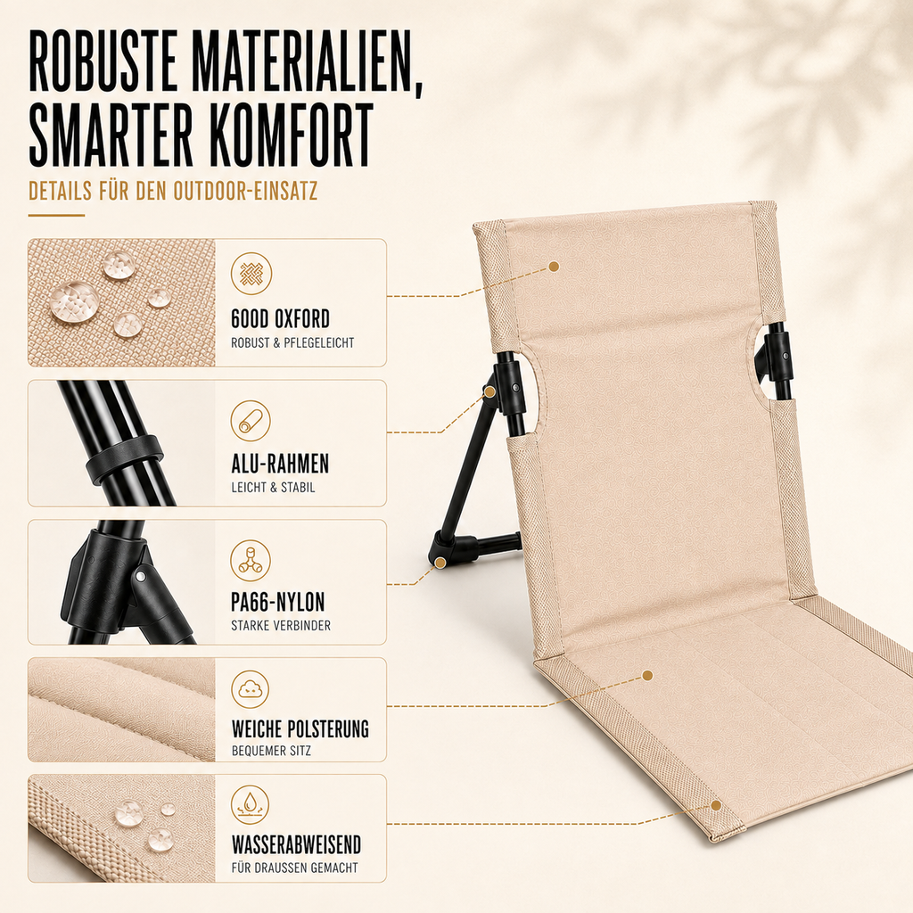 Faltbarer Outdoorstuhl ultraleicht & kompakt – LiteRest Campingstuhl