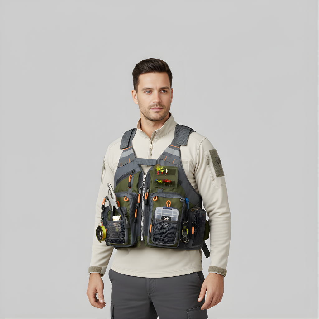 Herren Angelweste mit vielen Taschen – atmungsaktives Utility-Design