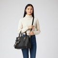 Satchel-Tasche aus PU-Leder in Soft-Grain-Optik