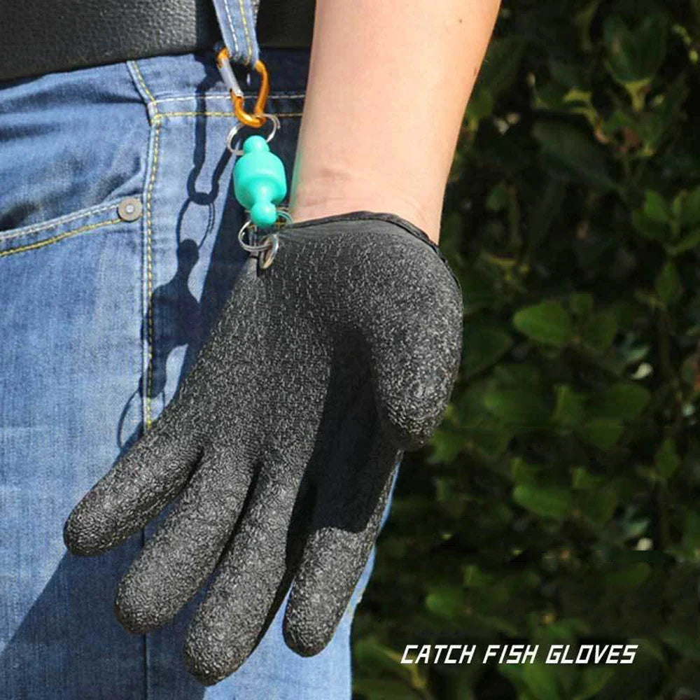 Vollfinger-Angelhandschuhe mit Magnetverschluss und rutschfestem Latex