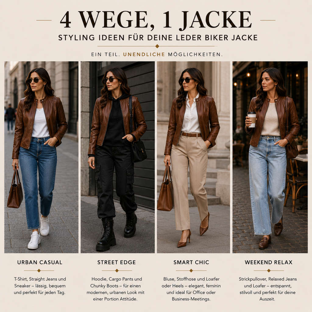 Kunstlederjacke Damen – Figurbetonte Jacke mit Stehkragen & Reißverschluss | Eleganza Jacket