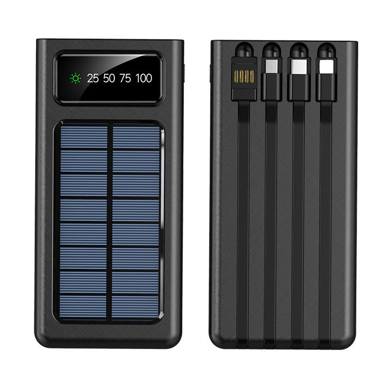 Super 30.000mAh Solar-Powerbank – 4 USB-Anschlüsse, Kabel integriert