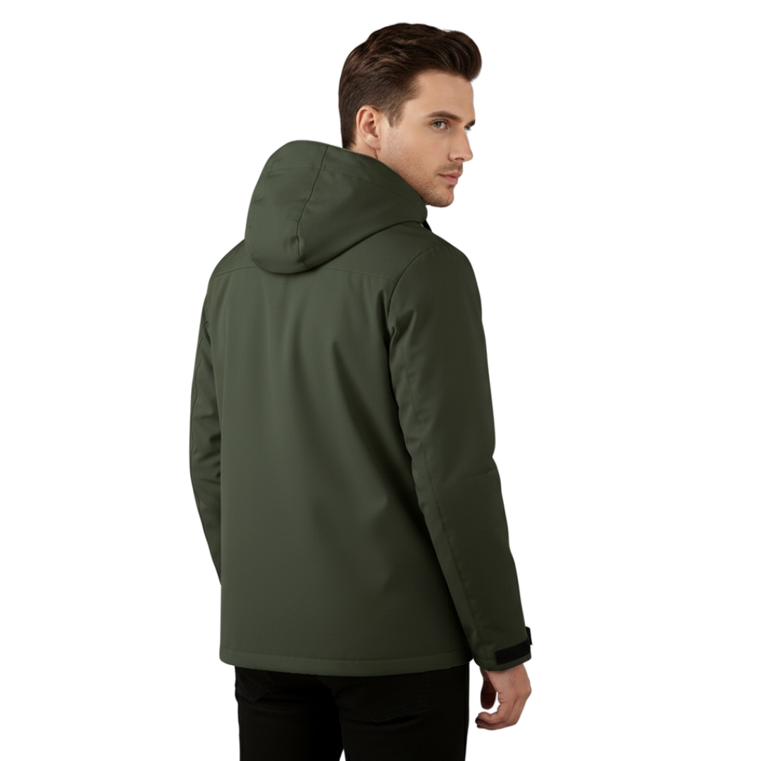 Herren Fleecejacke mit Kapuze – Winddichte Outdoor-Jacke mit Reißverschluss