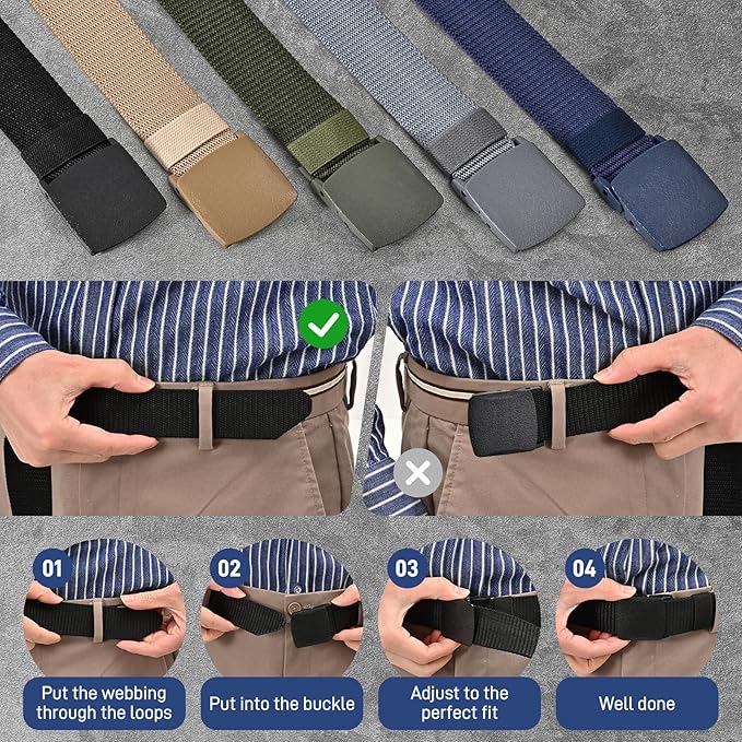 Herren Heavy-Duty Canvas-Gürtel mit atmungsaktivem Gurtband