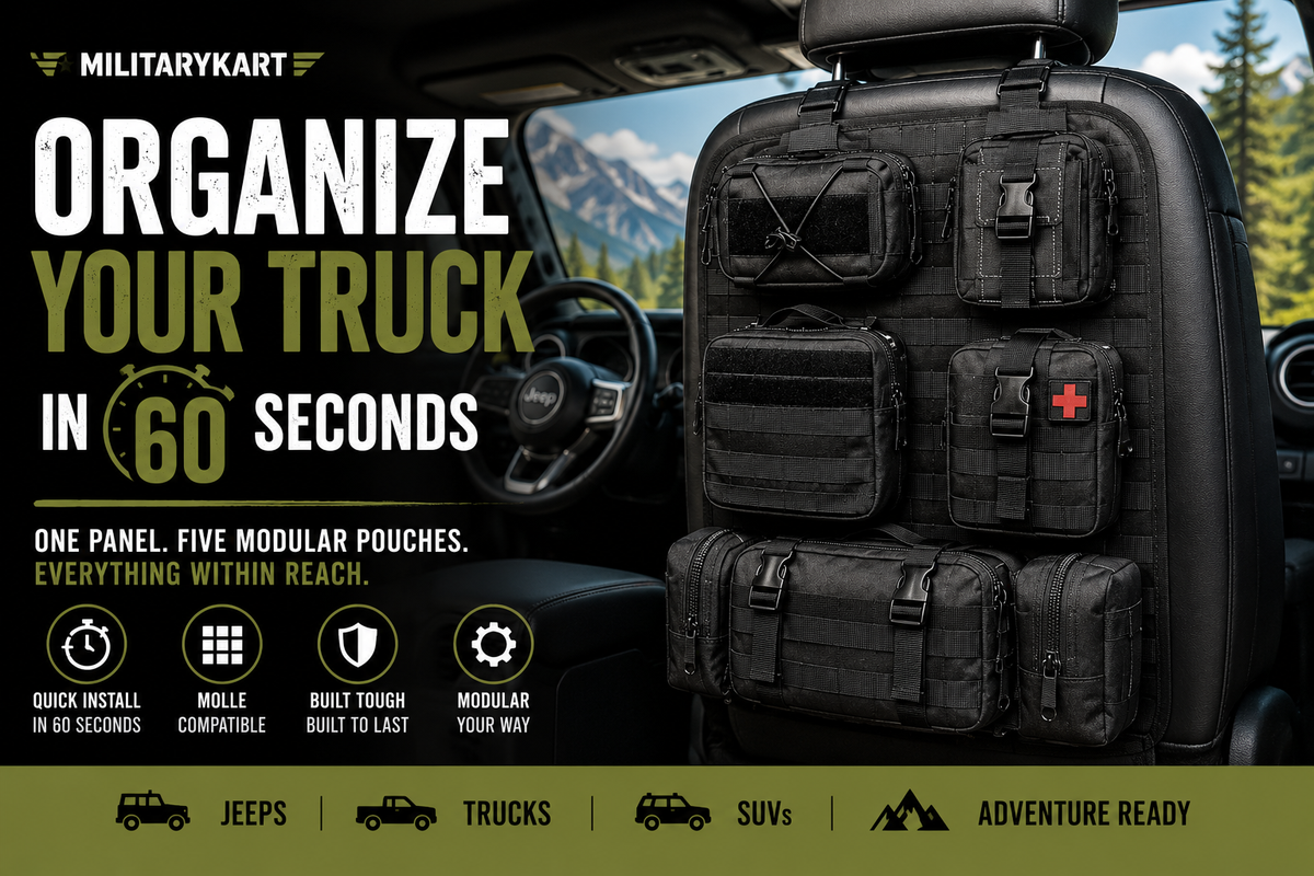 Tactical Rücksitz-MOLLE-Organizer mit 5 abnehmbaren MOLLE-Taschen
