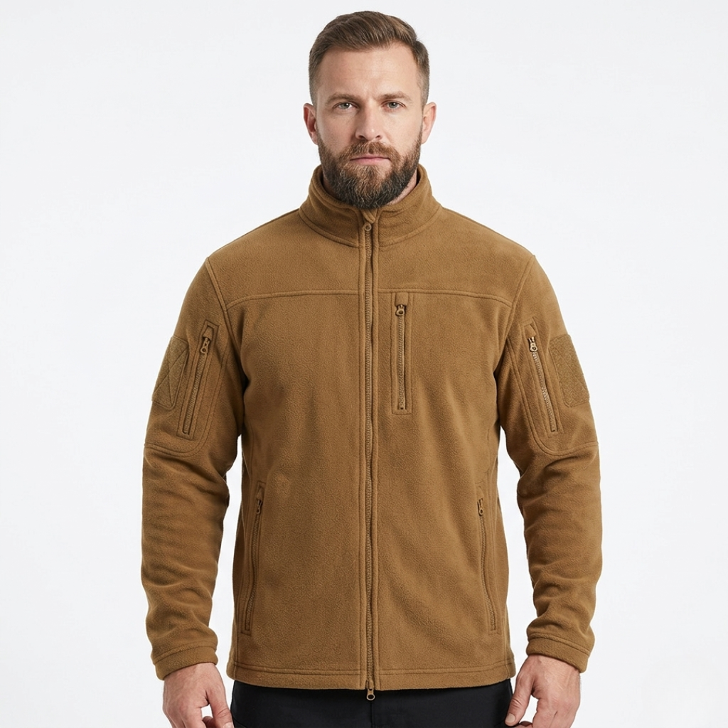 Herren Thermo-Fleecejacke – Taktische Outdoorjacke mit Reißverschluss