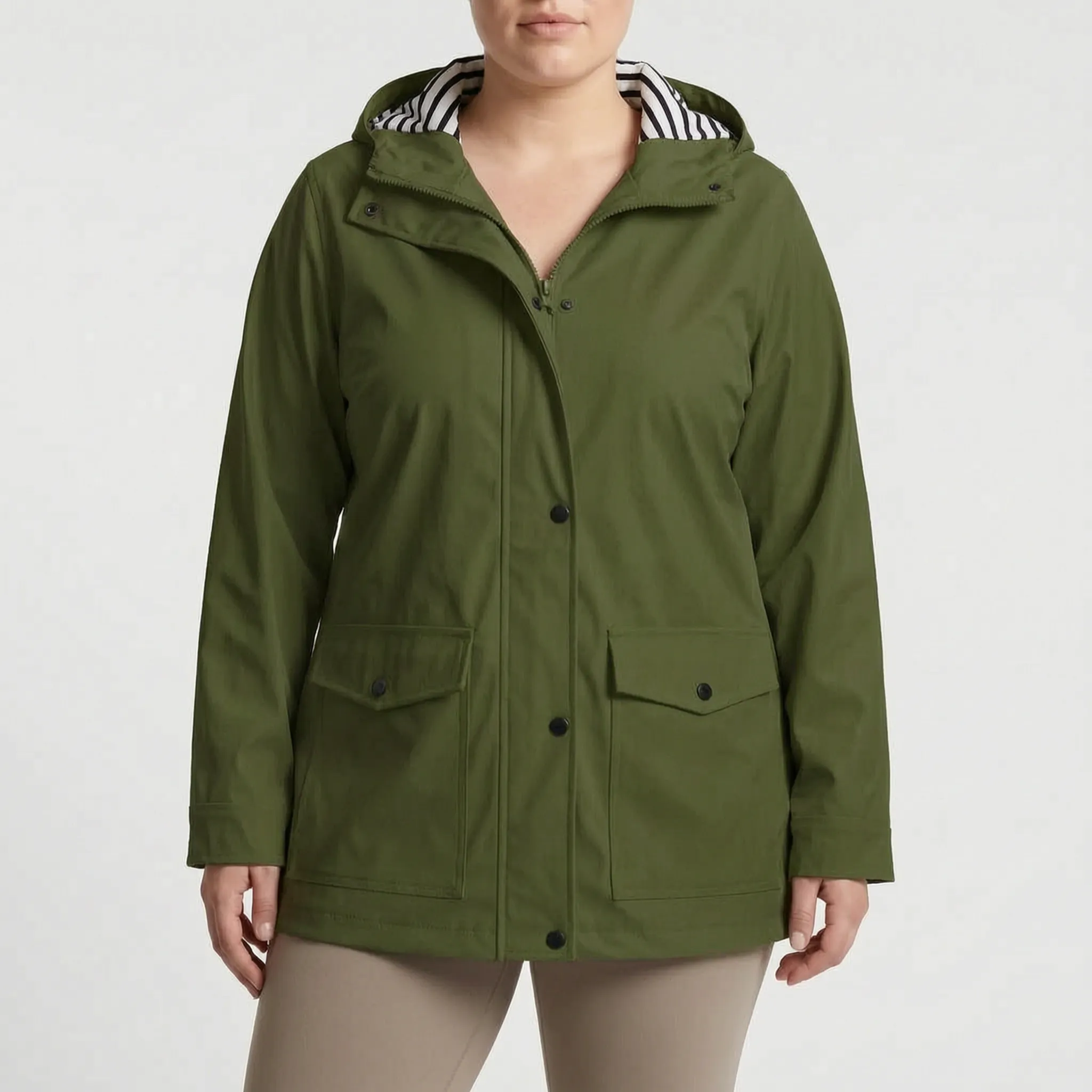 Aerojack Legere Kapuzenjacke Mit Streifenmuster