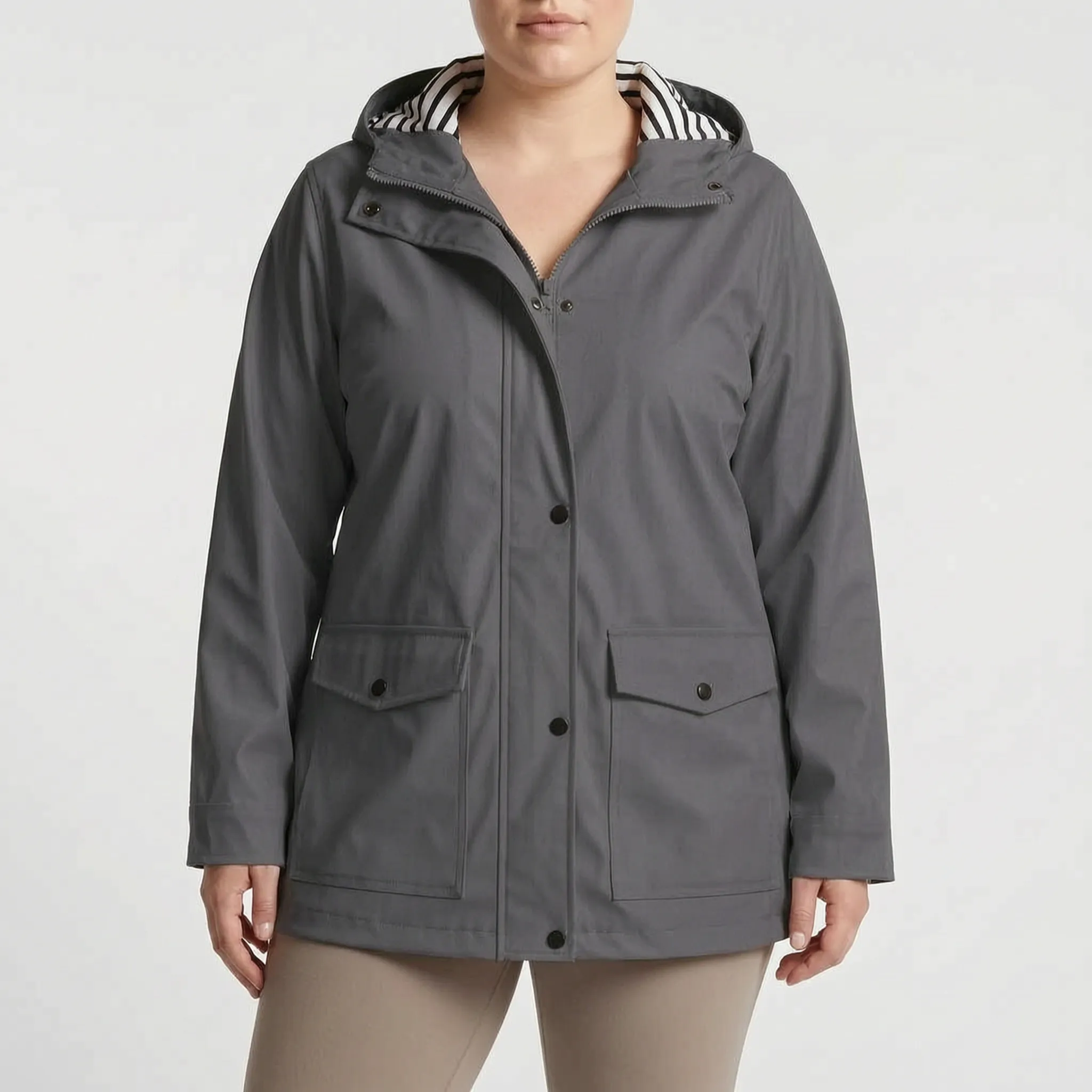 Aerojack Legere Kapuzenjacke Mit Streifenmuster
