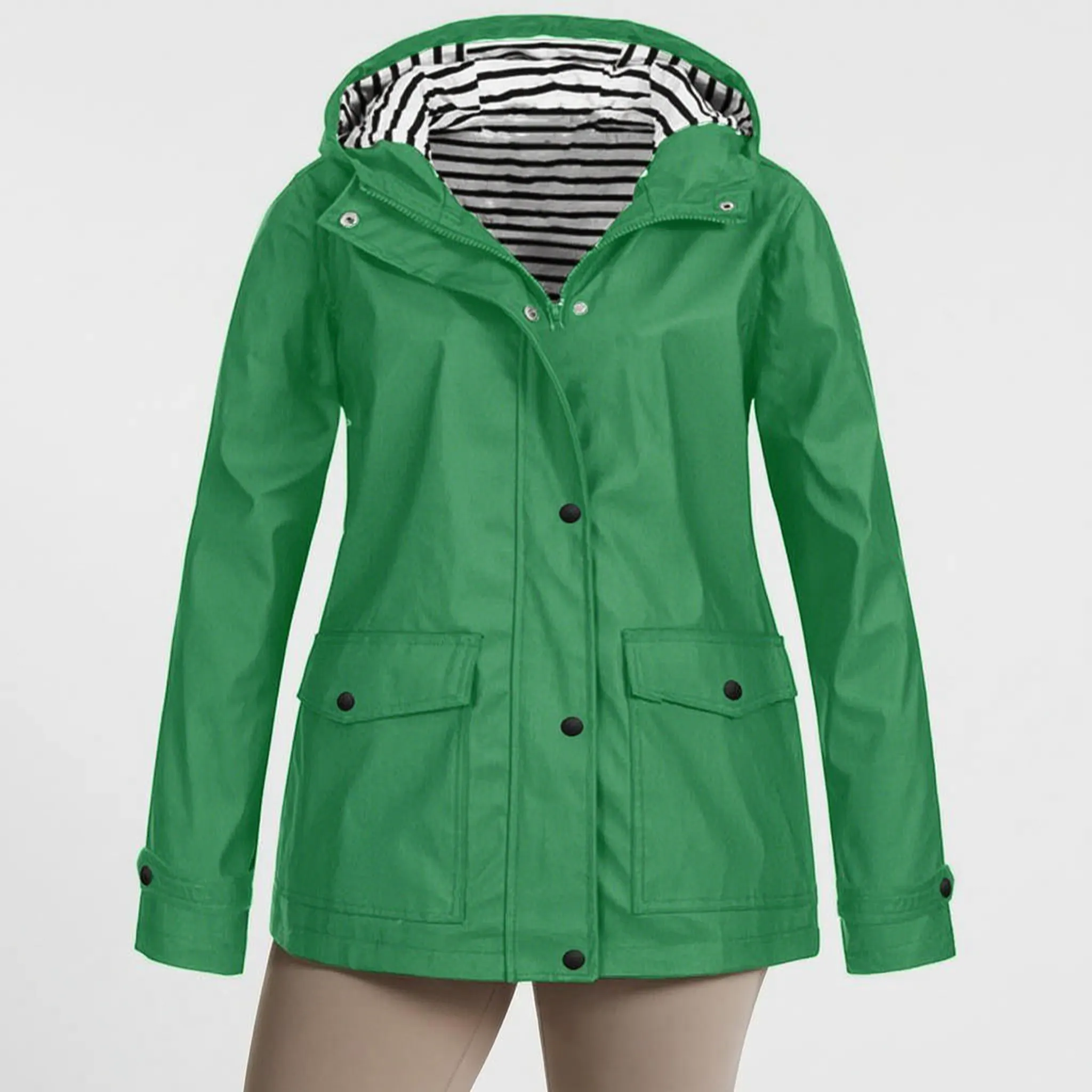 Aerojack Legere Kapuzenjacke Mit Streifenmuster