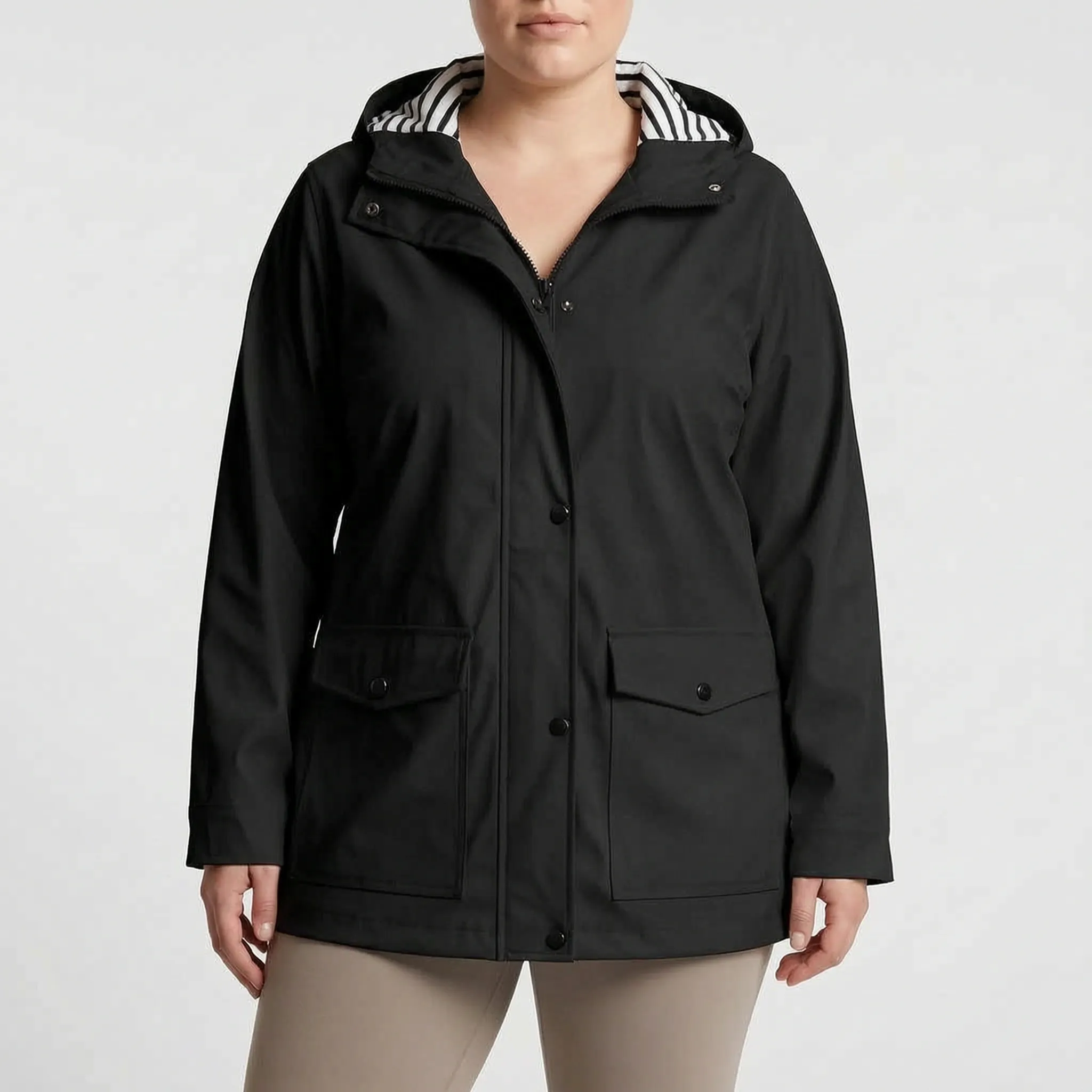 Aerojack Legere Kapuzenjacke Mit Streifenmuster