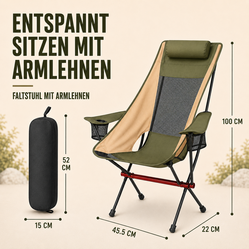 Aeroluna Ultraleichter Klappstuhl mit Hochlehne