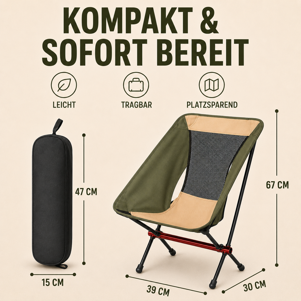 Aeroluna Ultraleichter Klappstuhl mit Hochlehne