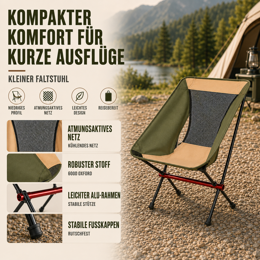 Aeroluna Ultraleichter Klappstuhl mit Hochlehne