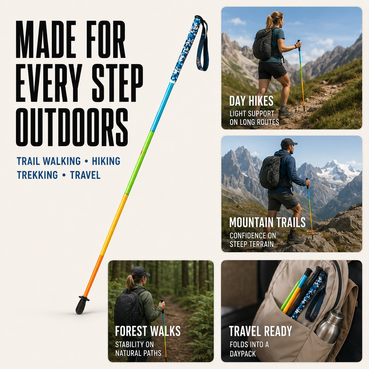 snoutatelier | AllumStride Ultraleichte Aluminium-Trekking-Stöcke