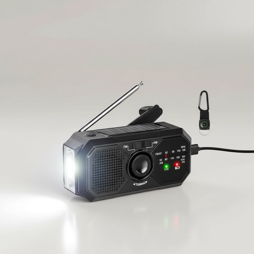 Auralight Tragbares Solar-Kurbel-Radio