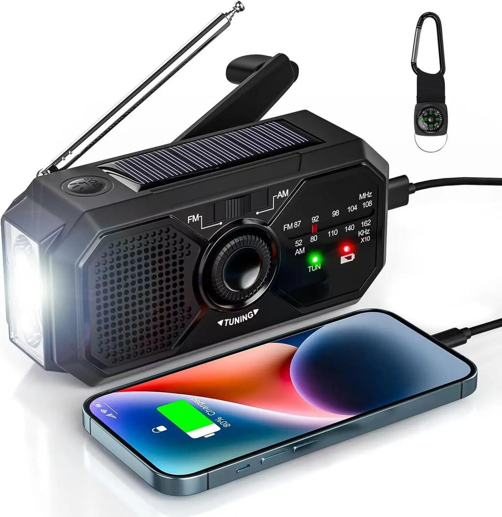 Auralight Tragbares Solar-Kurbel-Radio