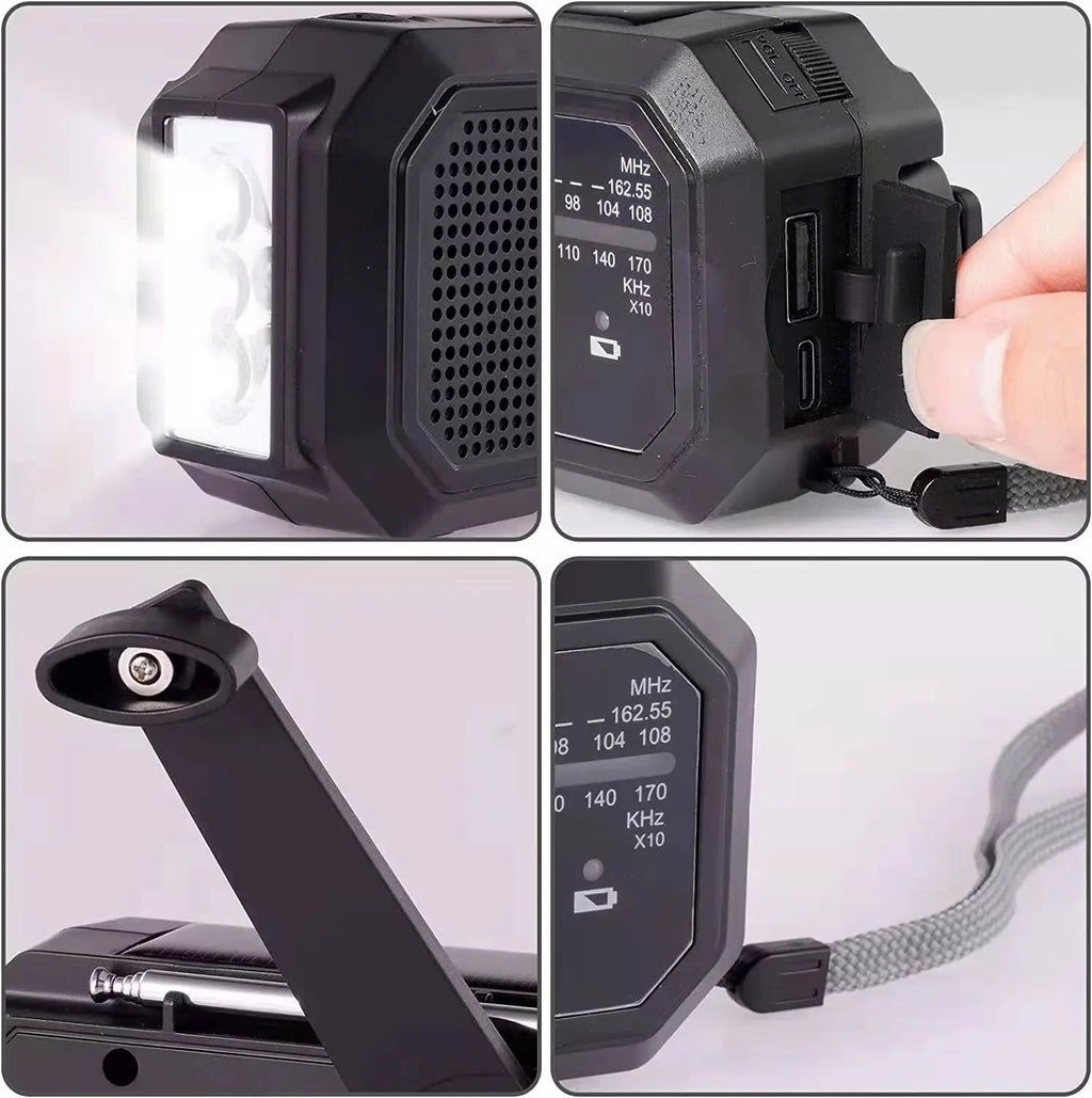 Auralight Tragbares Solar-Kurbel-Radio