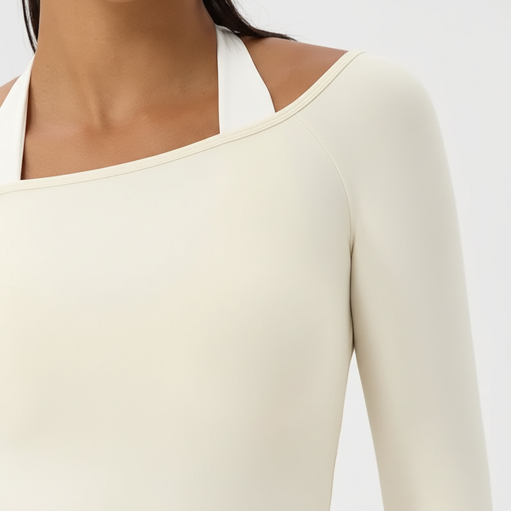 Aveline Langarm-Crop-Top mit Off-Shoulder-Design