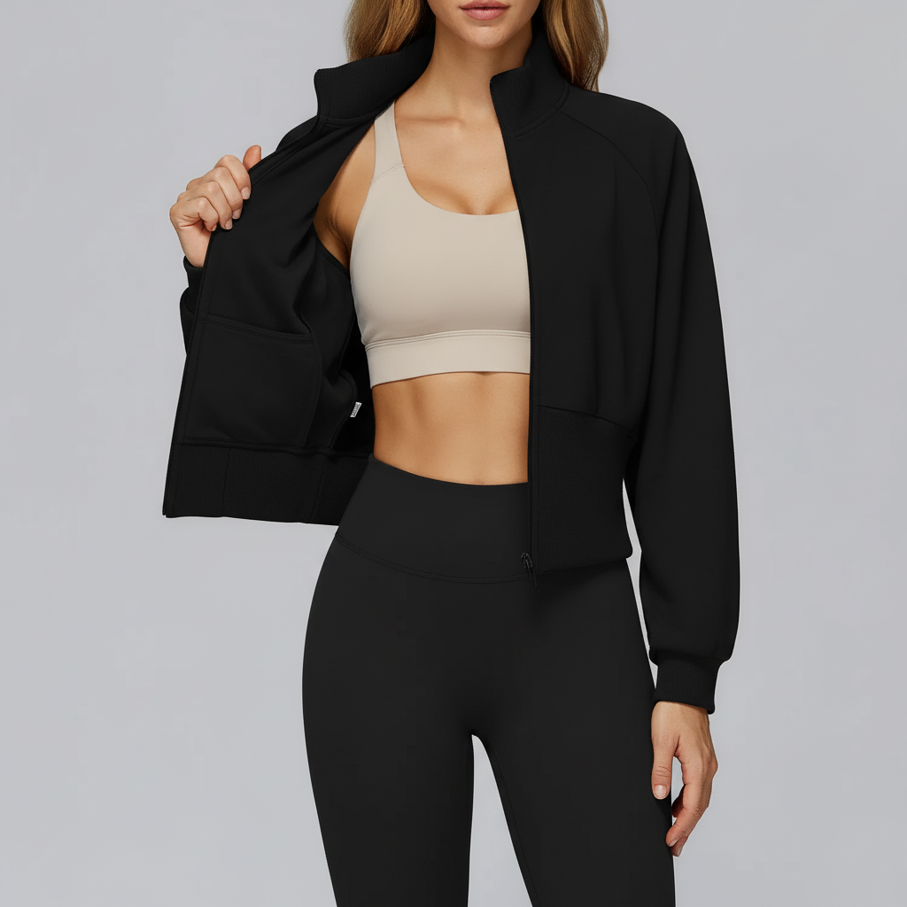 Averelle Langarmjacke mit Stehkragen