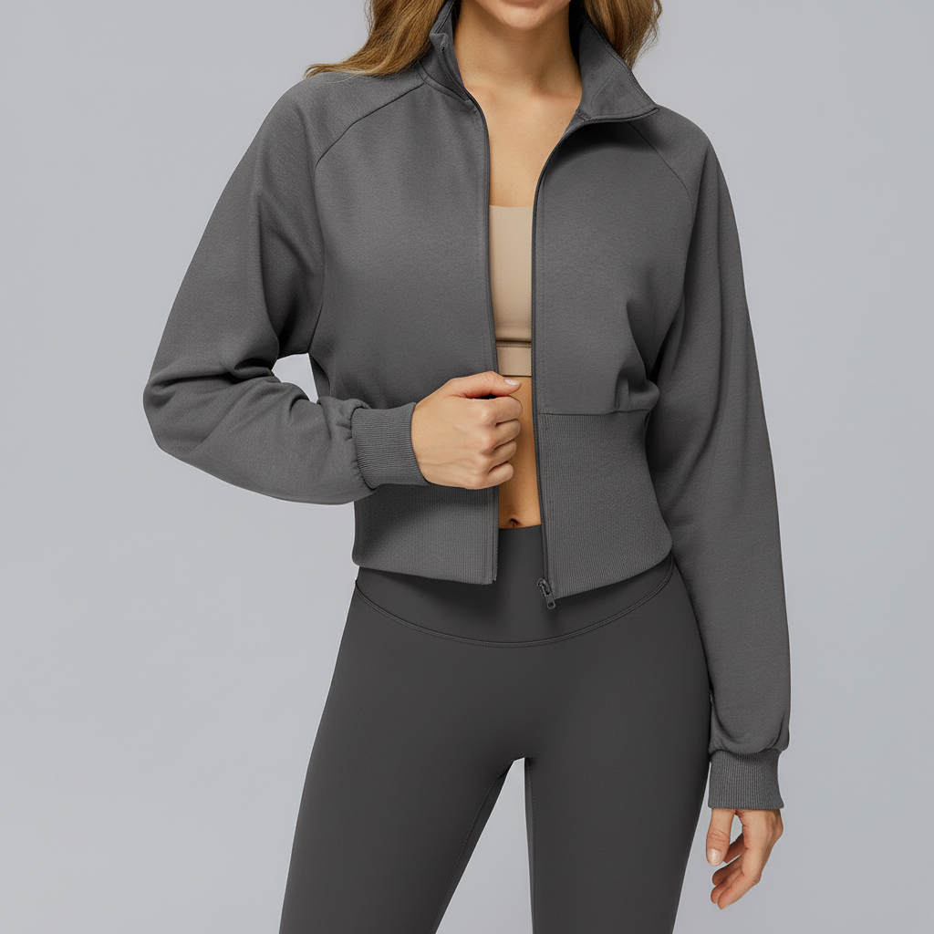 Averelle Langarmjacke mit Stehkragen