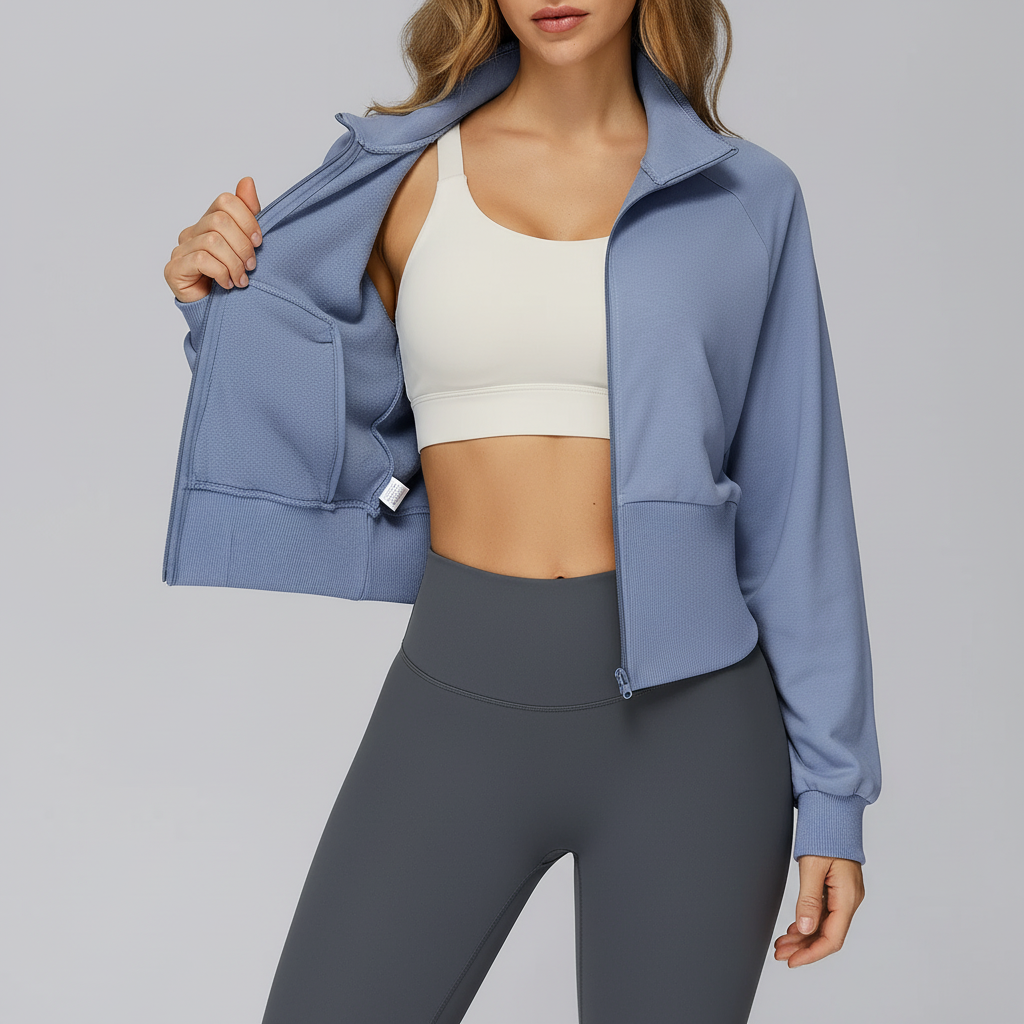 Averelle Langarmjacke mit Stehkragen