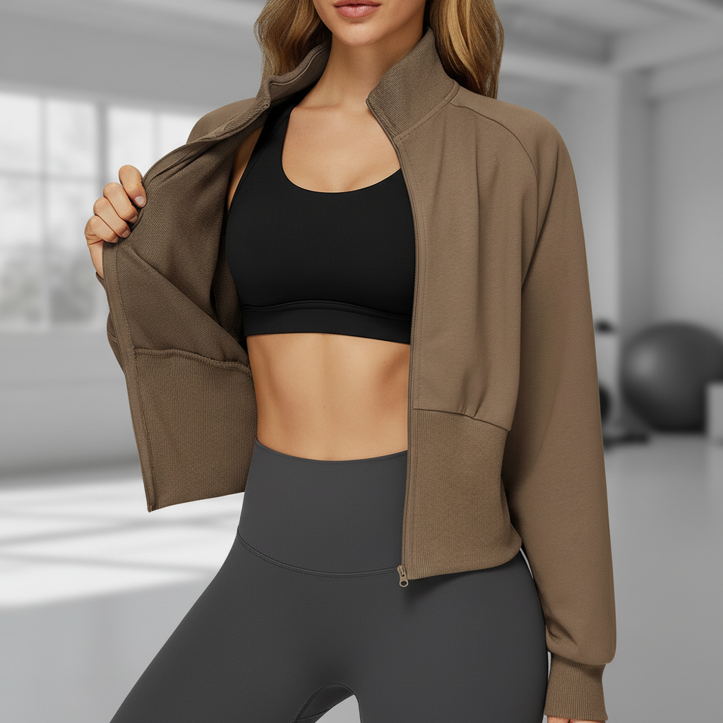 Averelle Langarmjacke mit Stehkragen