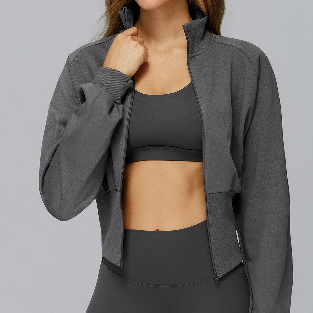 Averelle Langarmjacke mit Stehkragen