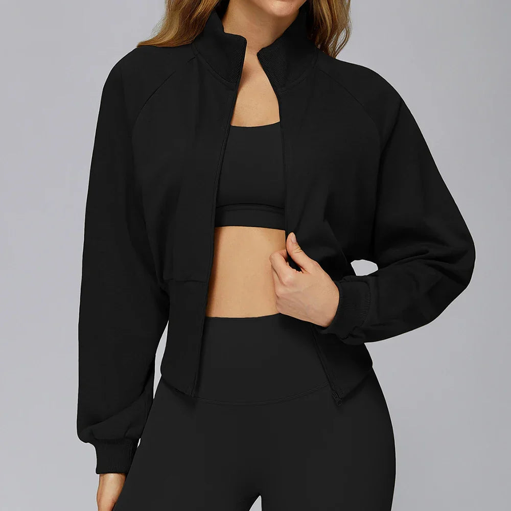 Averelle Langarmjacke mit Stehkragen