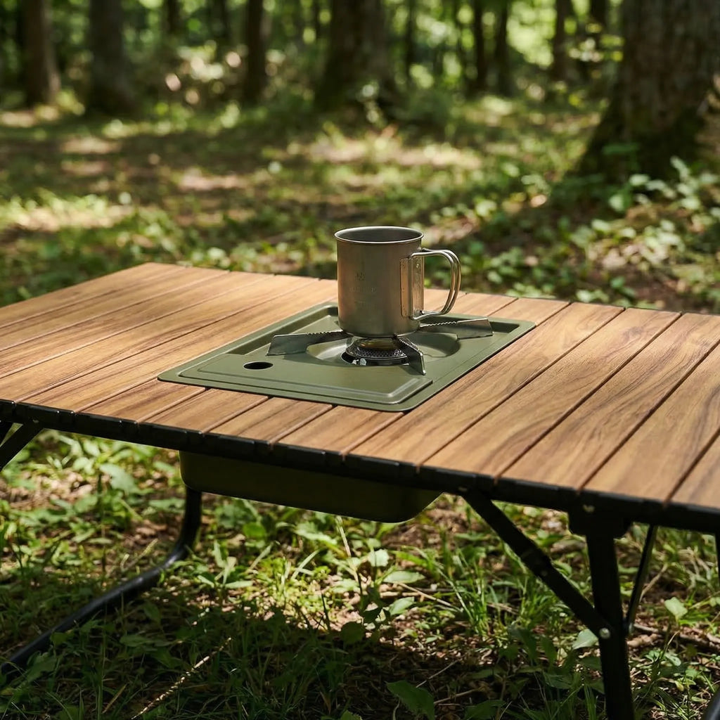Campivex Klappbarer Outdoor-Tisch mit verstellbaren Beinen