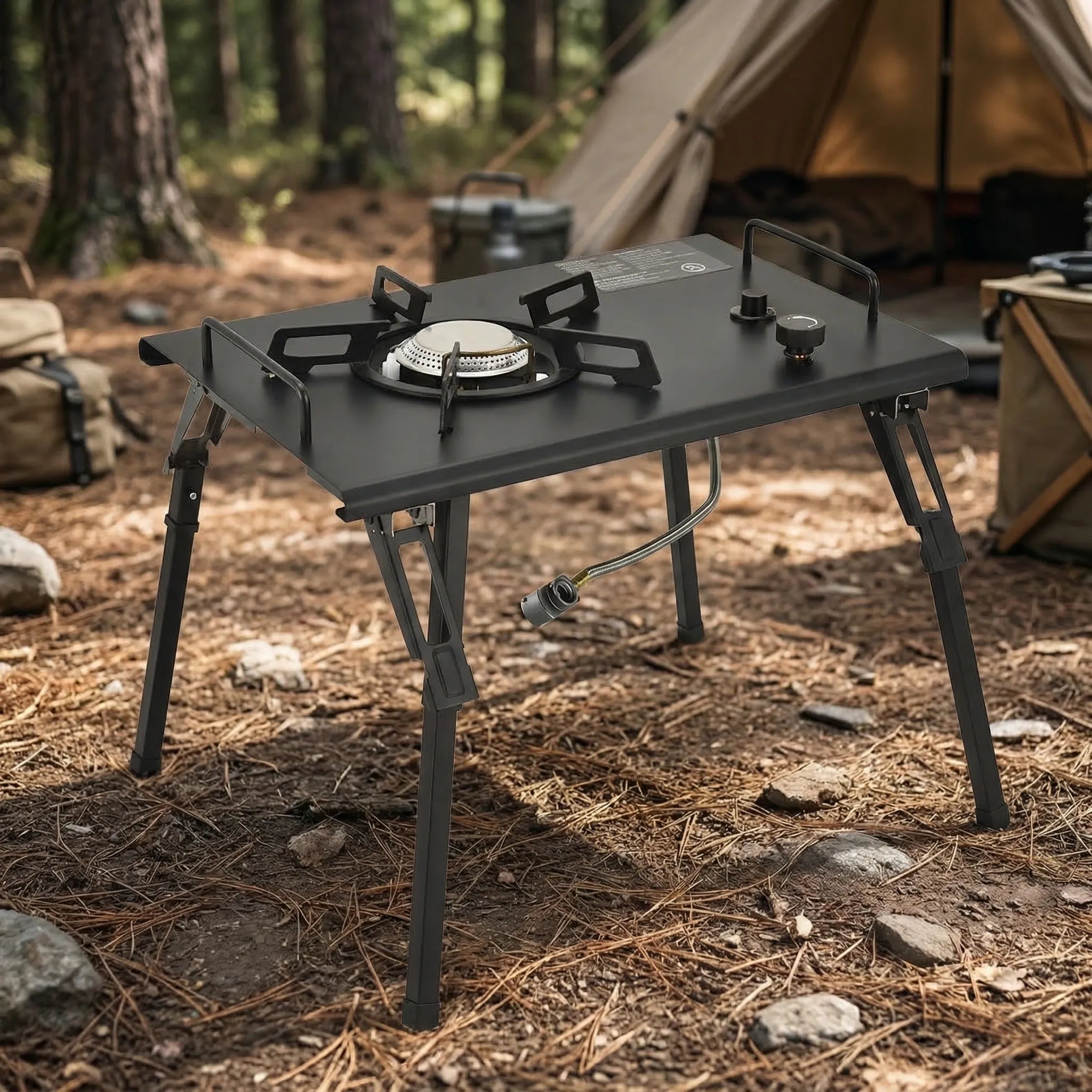 Campivex Klappbarer Outdoor-Tisch mit verstellbaren Beinen