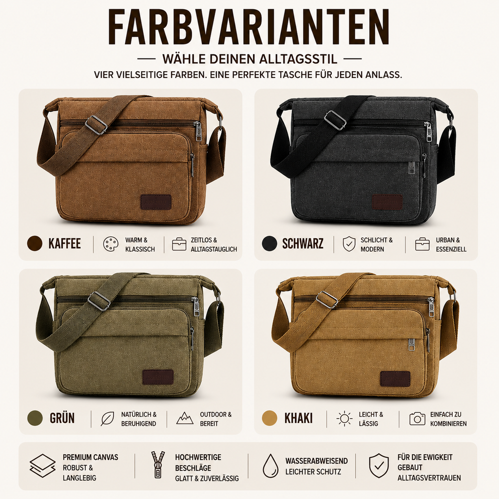 Canvas Crossbody Messenger Tasche