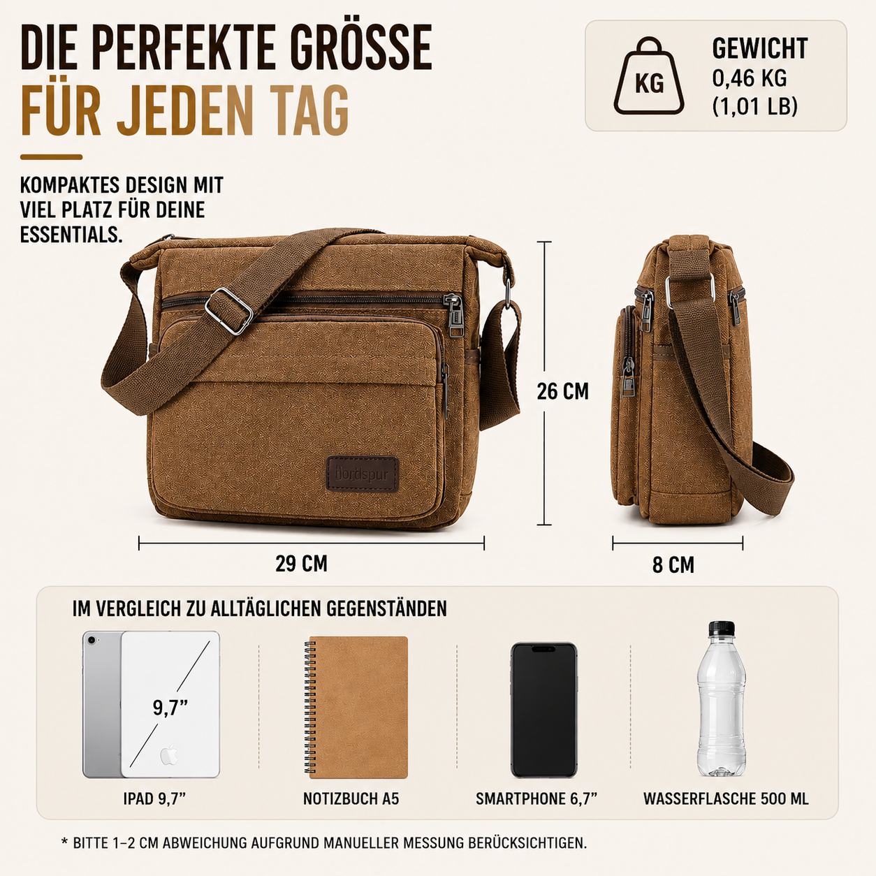 Canvas Crossbody Messenger Tasche