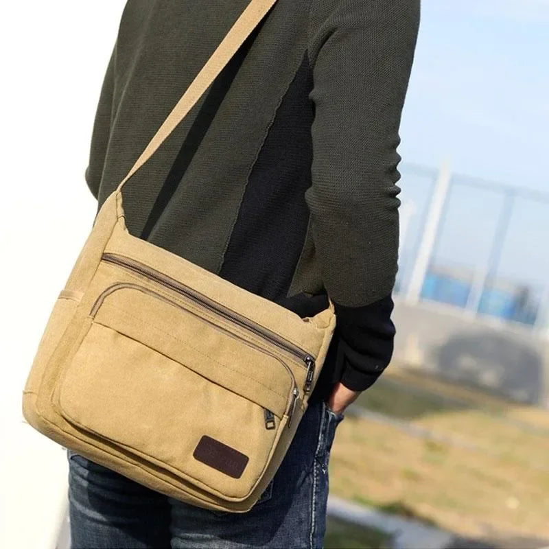 Canvas Crossbody Messenger Tasche
