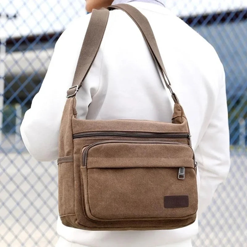 Canvas Crossbody Messenger Tasche