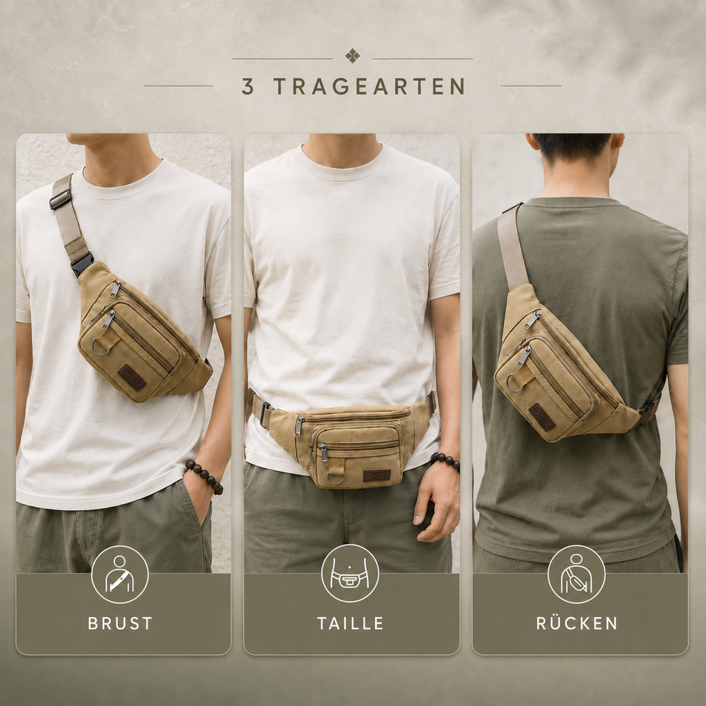 Canvasoro Dicke Canvas-Gürteltasche