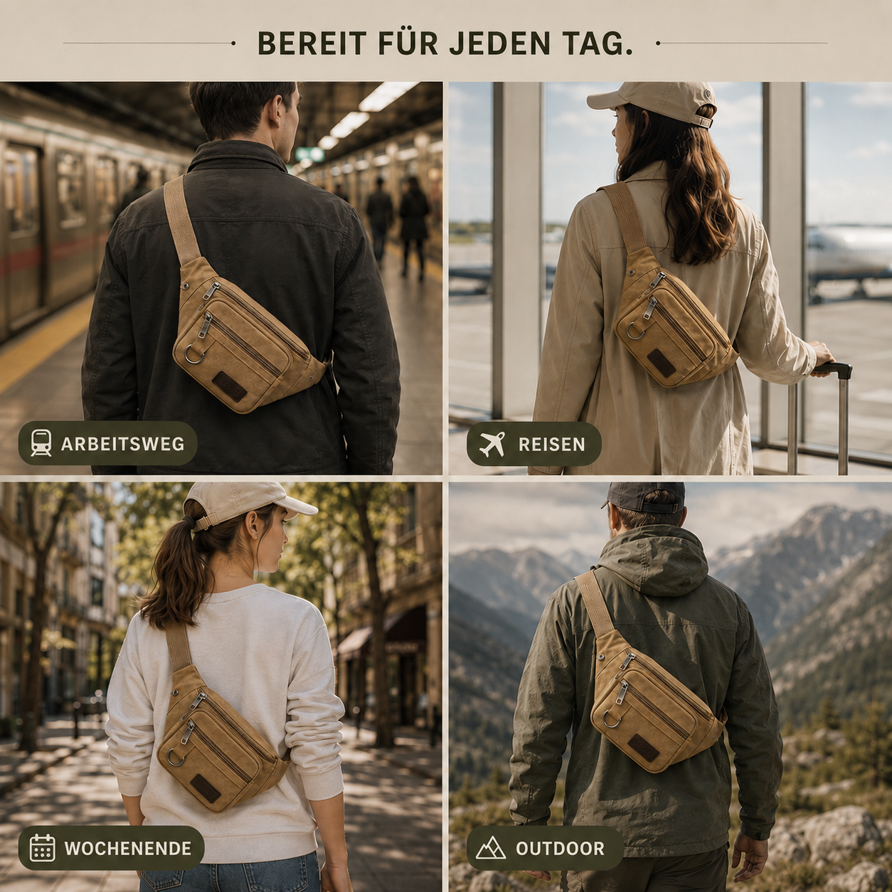 Canvasoro Dicke Canvas-Gürteltasche