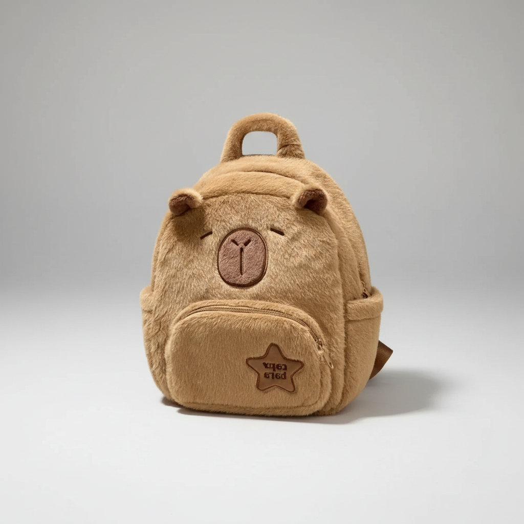 Capyraffy Plüsch-Rucksack aus Kunstfell