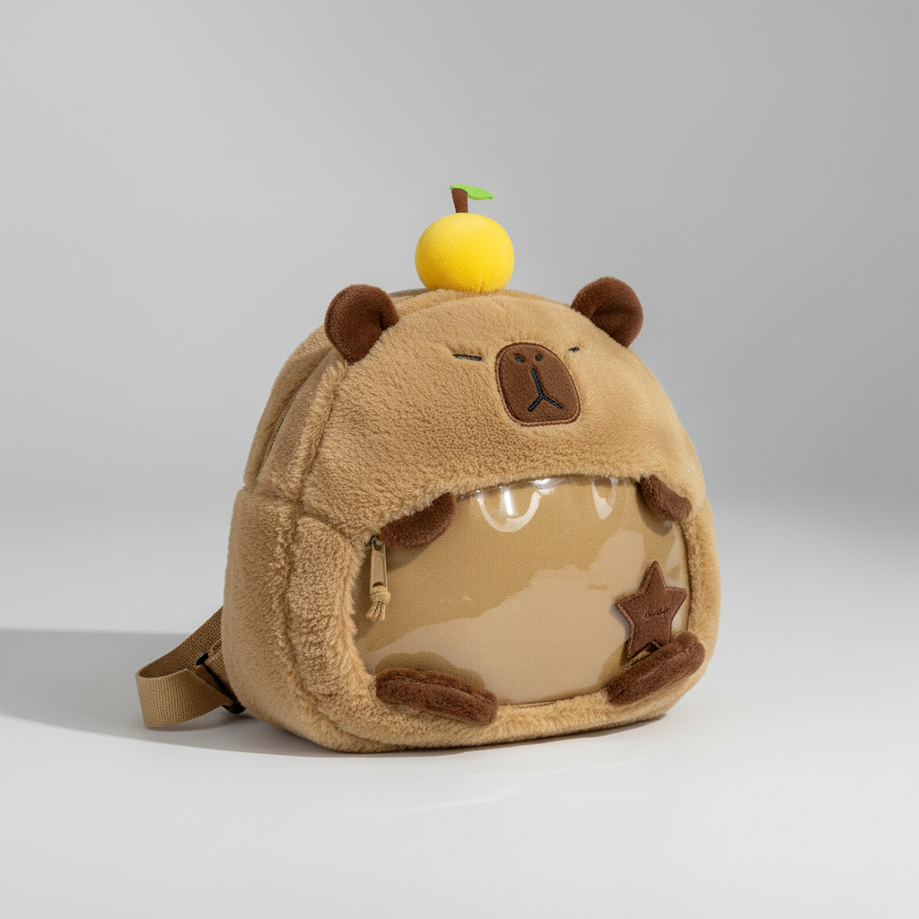 Capyraffy Plüsch-Rucksack aus Kunstfell